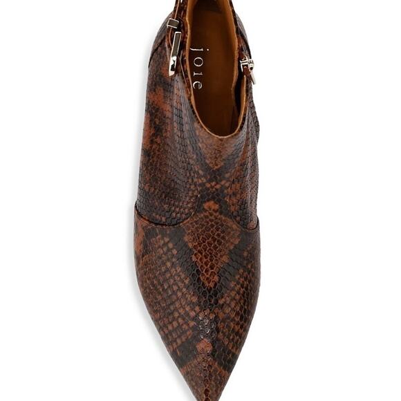 Joie Rawly Snakeskin-Embossed Leather Ankle Boots Size 36.5 (6) - Picture 6 of 9